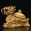 Large Brass Dragon Turtle Statue - Openable Feng Shui Wealth Tortoise Sculpture, Solid Copper Lucky Decor for Home/Office Desk,