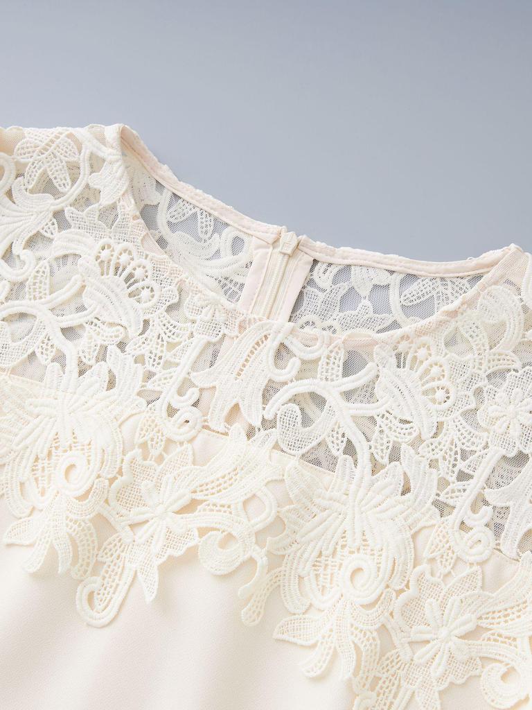 Высококачественное женское летнее А-силуэтное платье с кружевной вышивкой