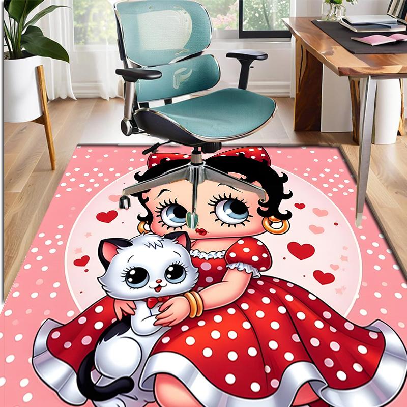 Betty Boop Pattern Rug, Indoor/Outdoor Mat, for Picnic, Gameroom, Bedroom, Office, Living Room, Home Decor Carpet, Birthday Gift