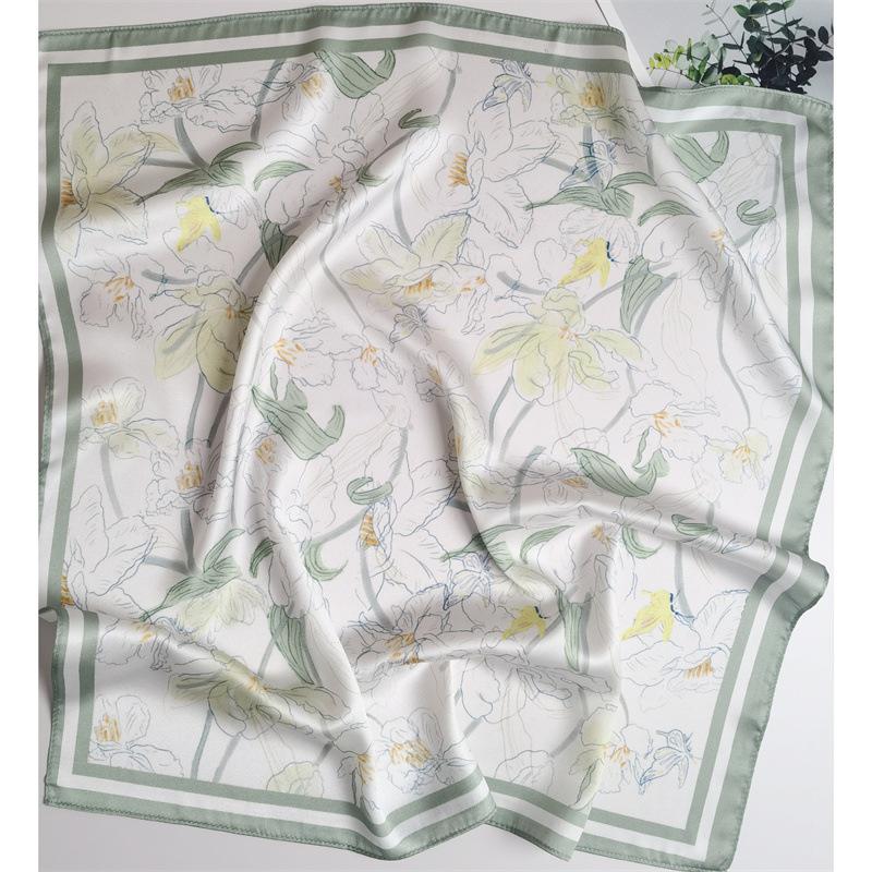 53*53cm Fashion Scarf Women's Simulated Silk Square Scarf Headband