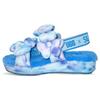 Женские тапочки Susan Fang X Fabric Flower Decorated Furry Slippers Blue 1143570-BLU