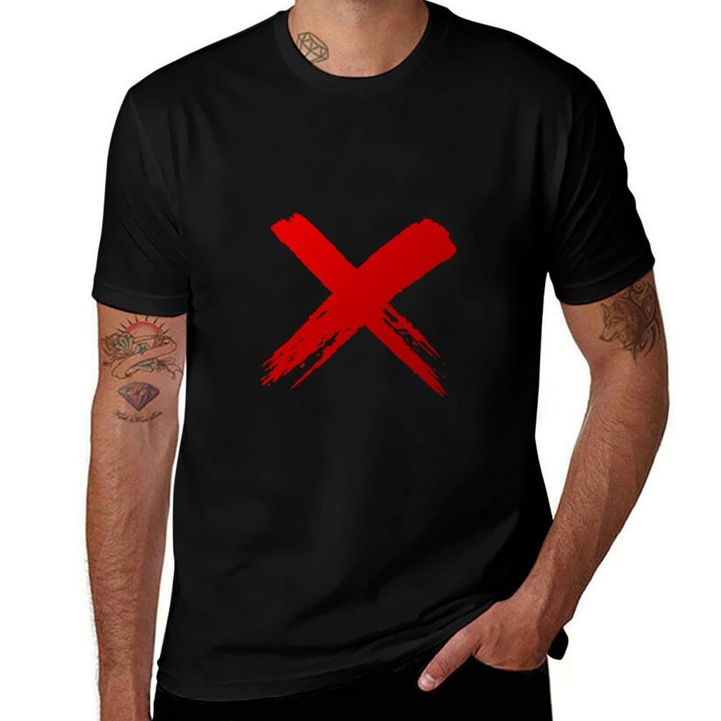 Red X Tshirt Comfortable Daily Wear Tee