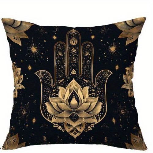 Cosmic Print Decorative Cushions Sun Moon Hamsa Lotus Polyester pillowcase, sofa decorative cushion cov Headboard Pillow
