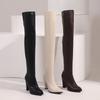 Fashion Sexy Thigh High Boots Women Autumn Winter Elastic Leather Over the Knee Boot For Women Black Heels  Long Shoes