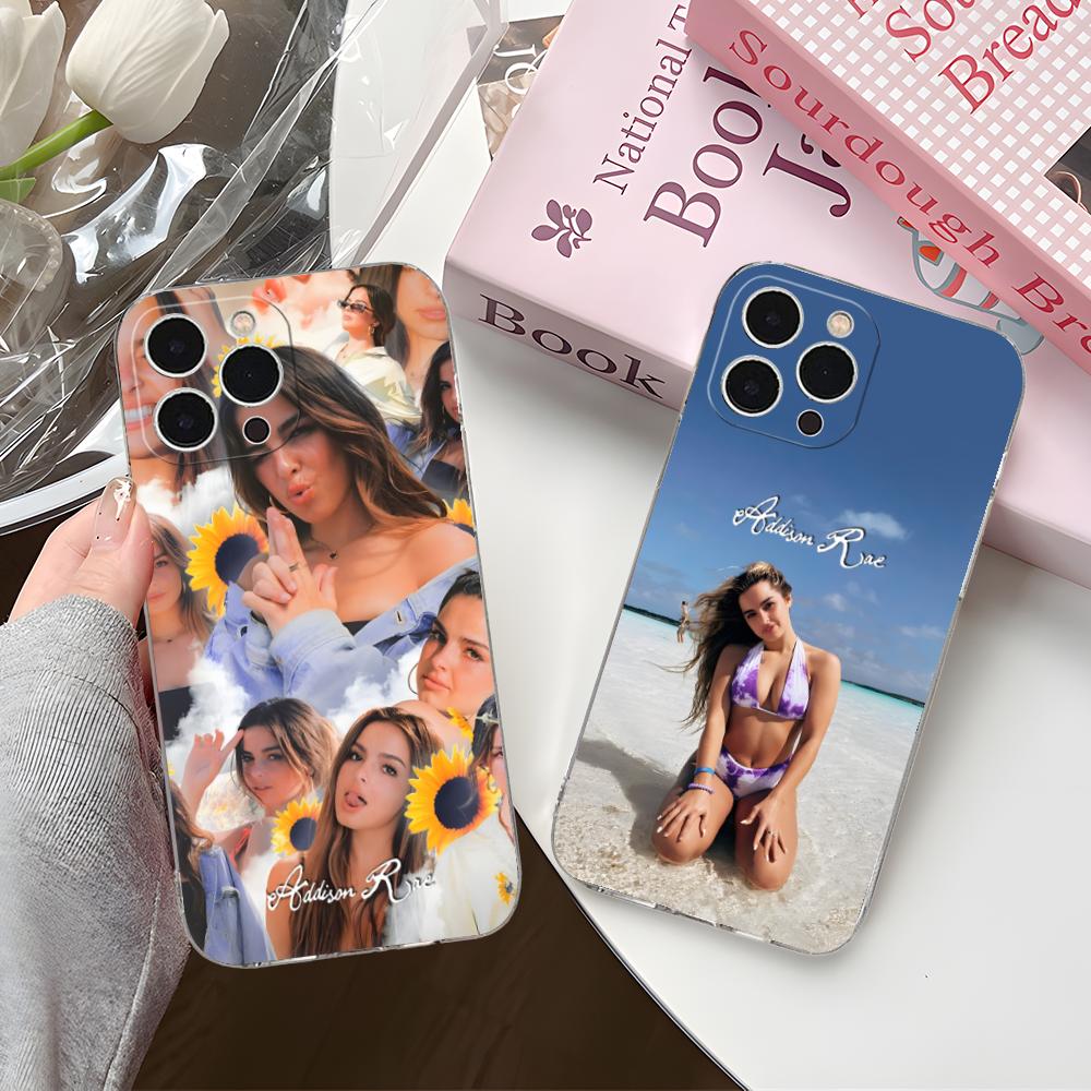 Чехол для мобильного телефона Addison Rae для iPhone 17 16 15 14 13 12 11 X XR XS Air Pro Max Plus Mini Прозрачный Цветной Чехол Чехол Красивый