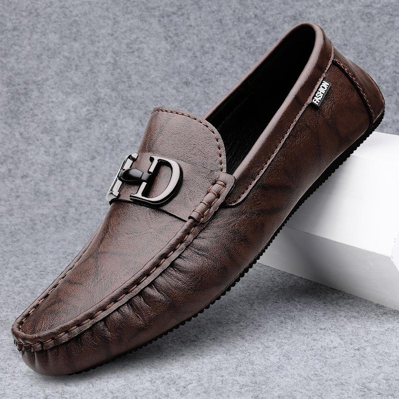 Doudou Shoes Мужские повседневные туфли из натуральной коровьей кожи класса люкс с одной педалью, дышащие мокасины