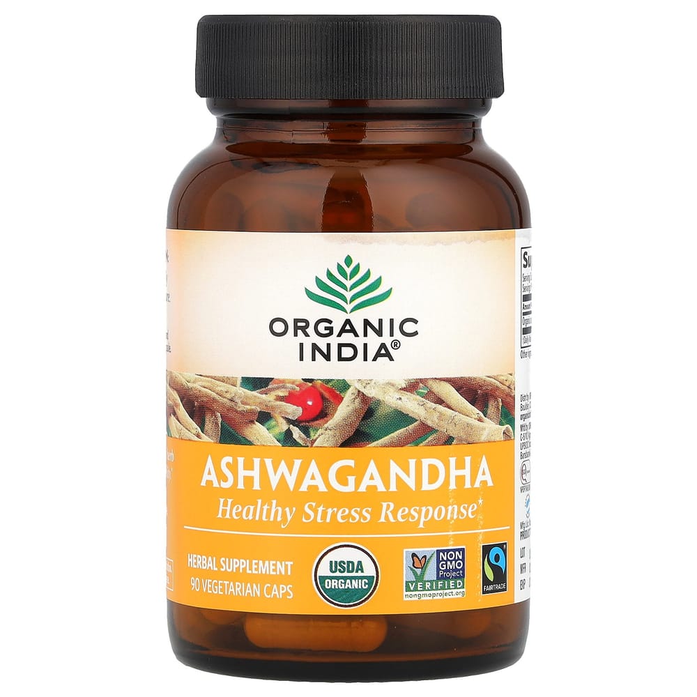 Organic India Ashwagandha Veggie Capsules, 90 Count