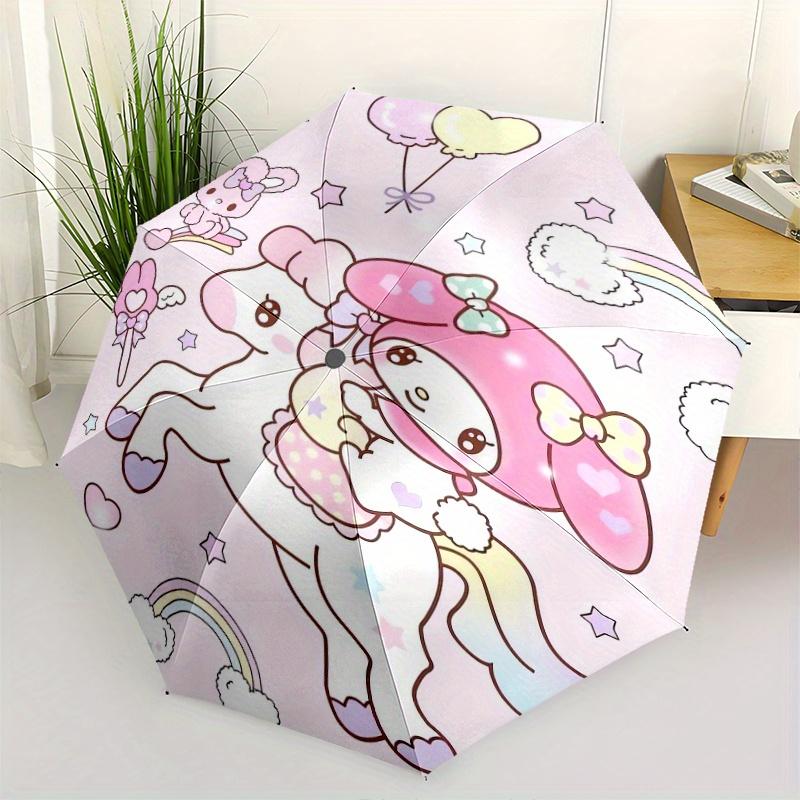 My Melody on Horseback Automatic Opening and Closing Folding - A Good Choice for Gifts, Fashionable and Convenient Umbrella With Cute Cartoon Characte