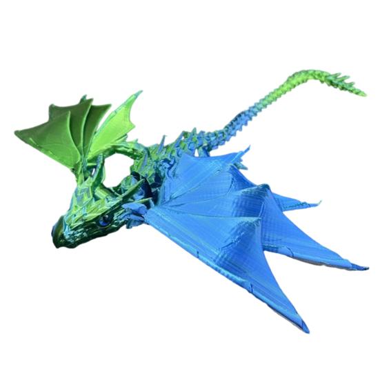 3D Printed Flying Dragon Figurine Movable Joints Winged Dragon Figure Articulated Dragon Model Fidget Toy Desktop Decoration Ornament