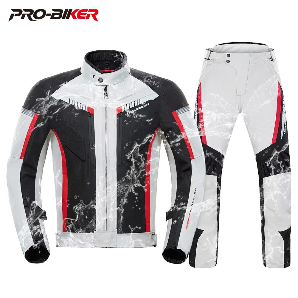 HEROBIKER Водонепроницаемая мотоциклетная куртка Мужская гоночная куртка Носимые мотоциклетные штаны Мотоциклетная одежда с защитой EVA