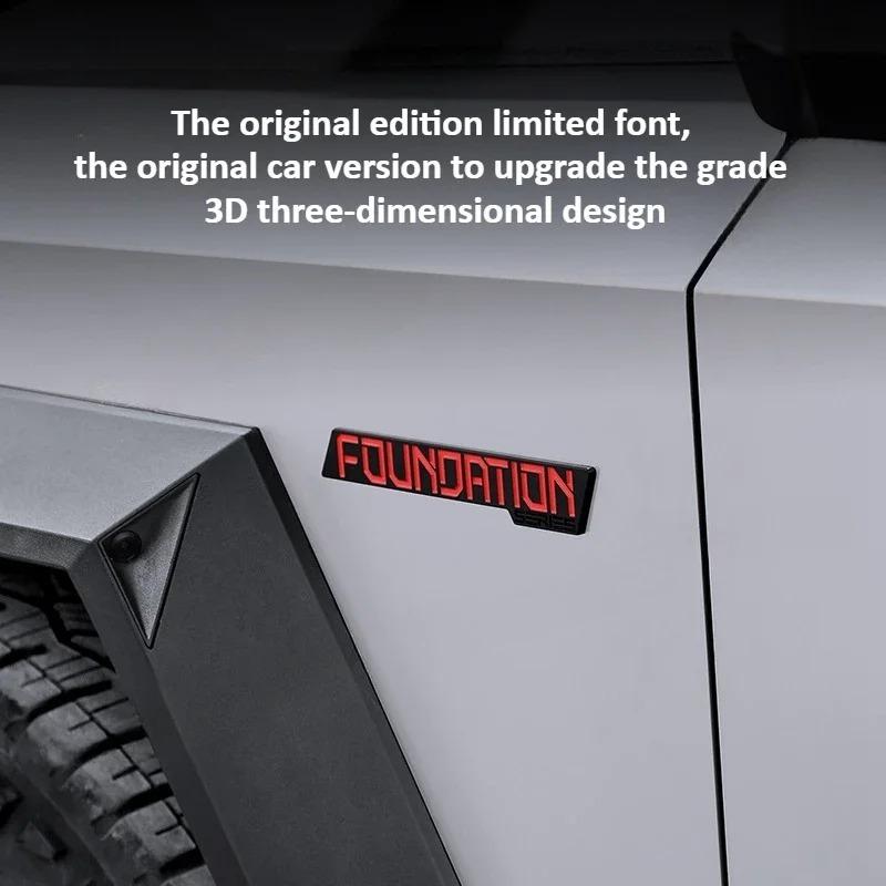 2PCS for Tesla Cybertruck 2024-2026 Car Style 3D Sticker Original Edition Foundation Limit Label Decoration Car Accessories
