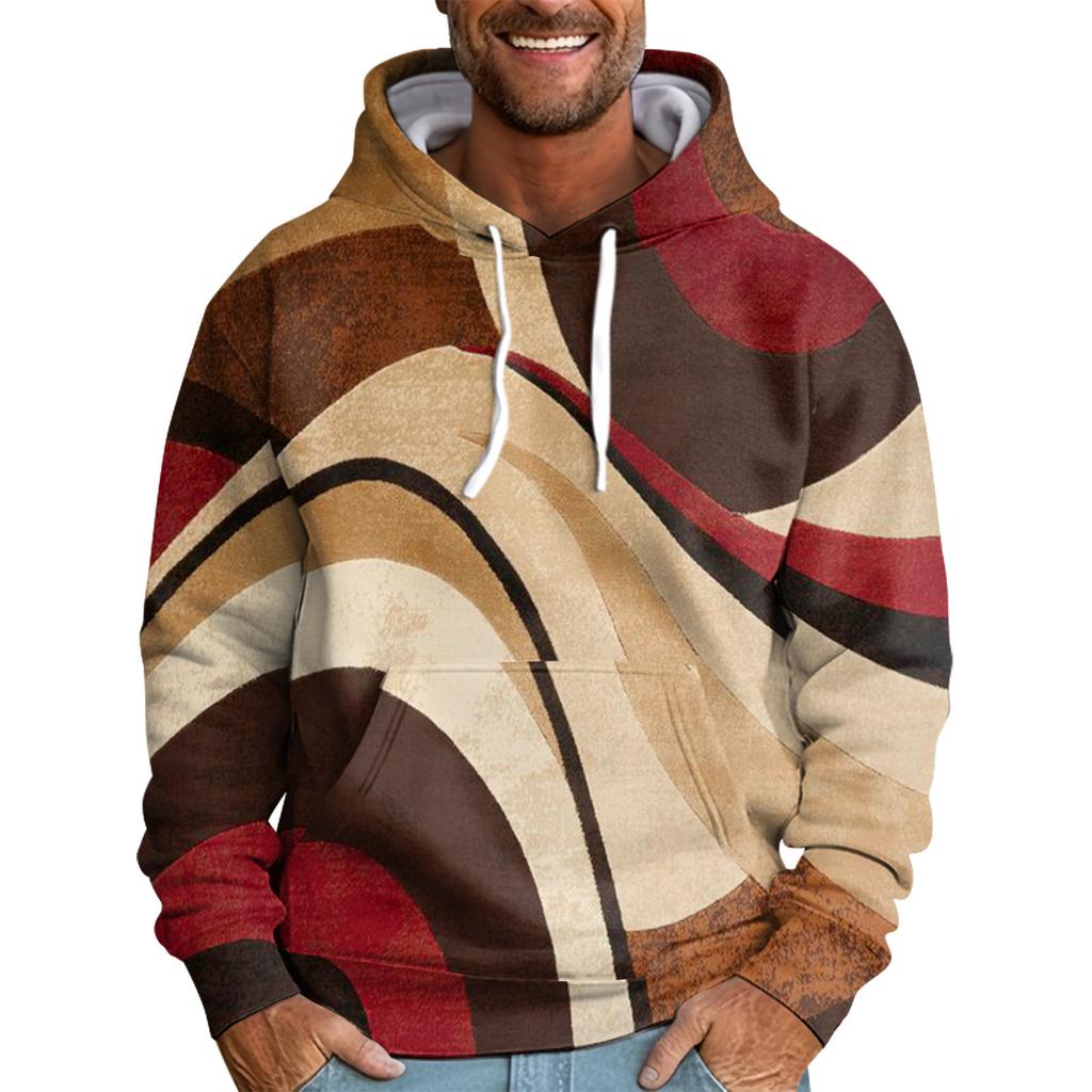 Men's Loose Printed Hooded Sweatshirt Men's Casual Fashion Sports Sweatshirt