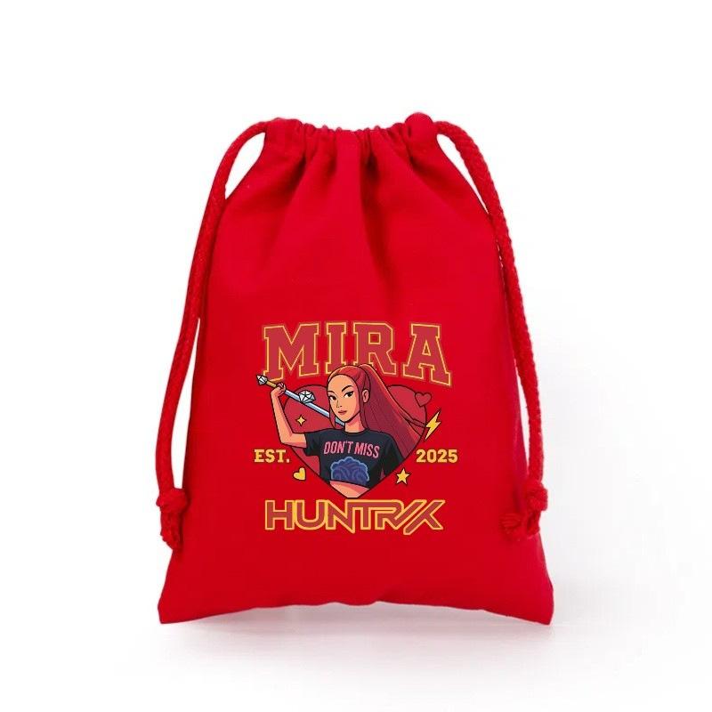 K-pop Охотники на демонов Сумка на шнурке для хранения Музыкальный мультяшный дизайн Вечеринка Печенье Конфеты Упаковка Детские подарочные пакеты Принт Хлопок Кошелек для ключей