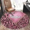 Fashion Customize Your Name Leopard Print Rug Office Chair Mat Nonslip Carpet Design For Home Bedroom Living Room Gift Give To Relatives And