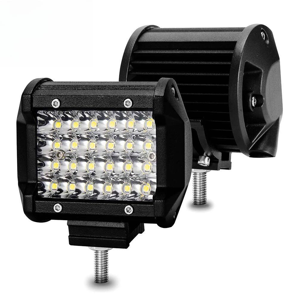 Outer 4 Rows of Light Beads Highlight Strip Light 72W 4-inch Super Bright Work Light, Off-road Vehicle Modification Light