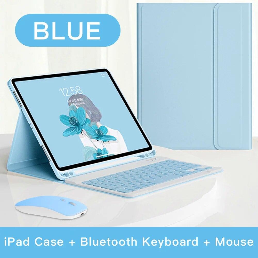 Кожаный чехол для планшета для iPad Pro 11 Air4/5th Bluetooth-клавиатура для iPad 9/10 поколения Чехол с противоударным защитным чехлом для перьев