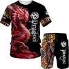 Streetwear 3D Animal T Shirt Tracksuit Man 3D Printing Shorts Suit Funny Hip Hop Men Casual Top 2 Piece Sets