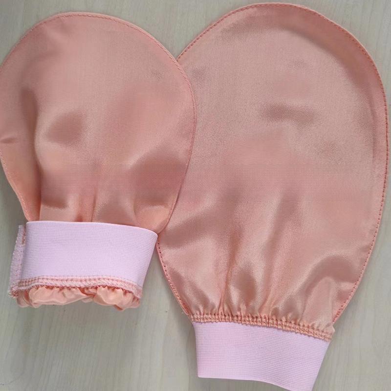 100% шелковое отшелушивающее полотенце для умывания лица, мягкое отшелушивающее полотенце для ванны, шелковые перчатки для умывания лица