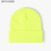 Available Autumn and Winter Warm Thickened Double Beanie Hat Simple Men's Women's Knitted Hat