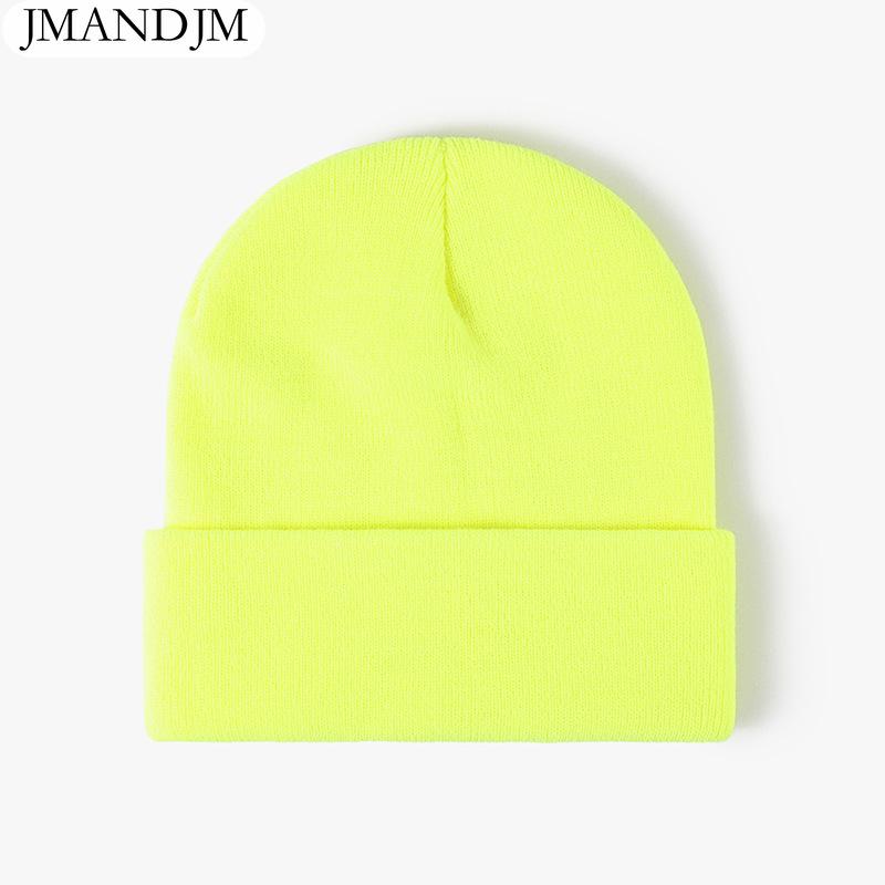 Available Autumn and Winter Warm Thickened Double Beanie Hat Simple Men's Women's Knitted Hat