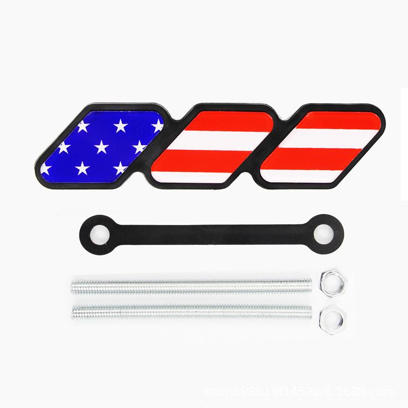 3D Tri-Color Mountain Triangle Grille Badge, Front Mesh Emblem Sticker Fit for Toyota Tacoma 4Runner Off-Road Mod