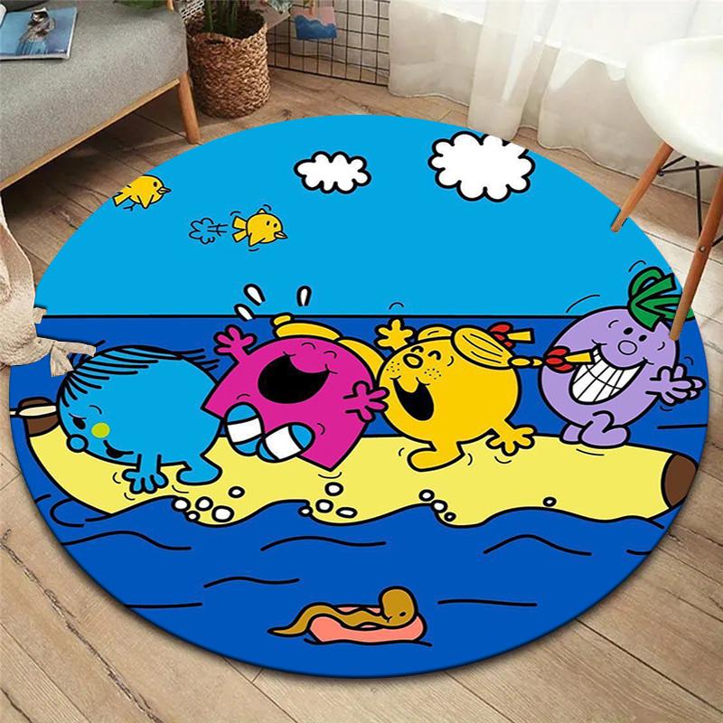 Мистер. Мужской круглый ковер Little Miss, Ковер для гостиной, спальни, дивана, игровой комнаты, Нескользящий коврик для пола