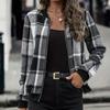 Куртка-бомбер с клетчатым принтом, повседневная верхняя одежда с длинным рукавом на молнии, женская одежда