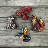 Wildlife Enamel Brooch Cute Animal Lapel Pin Colorful Hummingbird Fox Wolf Brooch Pin for Women Men Scarves Hats T-Shirts