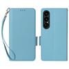 For Sony Xperia 1 VII Case with Wrist Strap Litchi Texture PU Leather Wallet Phone Cover