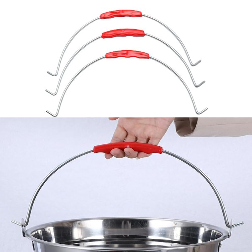 Bucket Handle 5-Pack Metal Handle with Plastic Grip Outward Hook End Load Capacity 20 lbs 30 cm