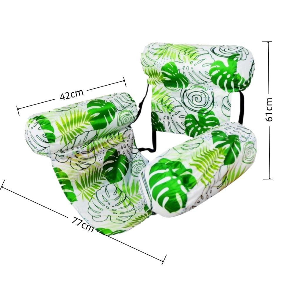 Fabric Cover Inflatable Pool Float Leaves Pattern Swim Floating Raft Water Hammock  Party Toy