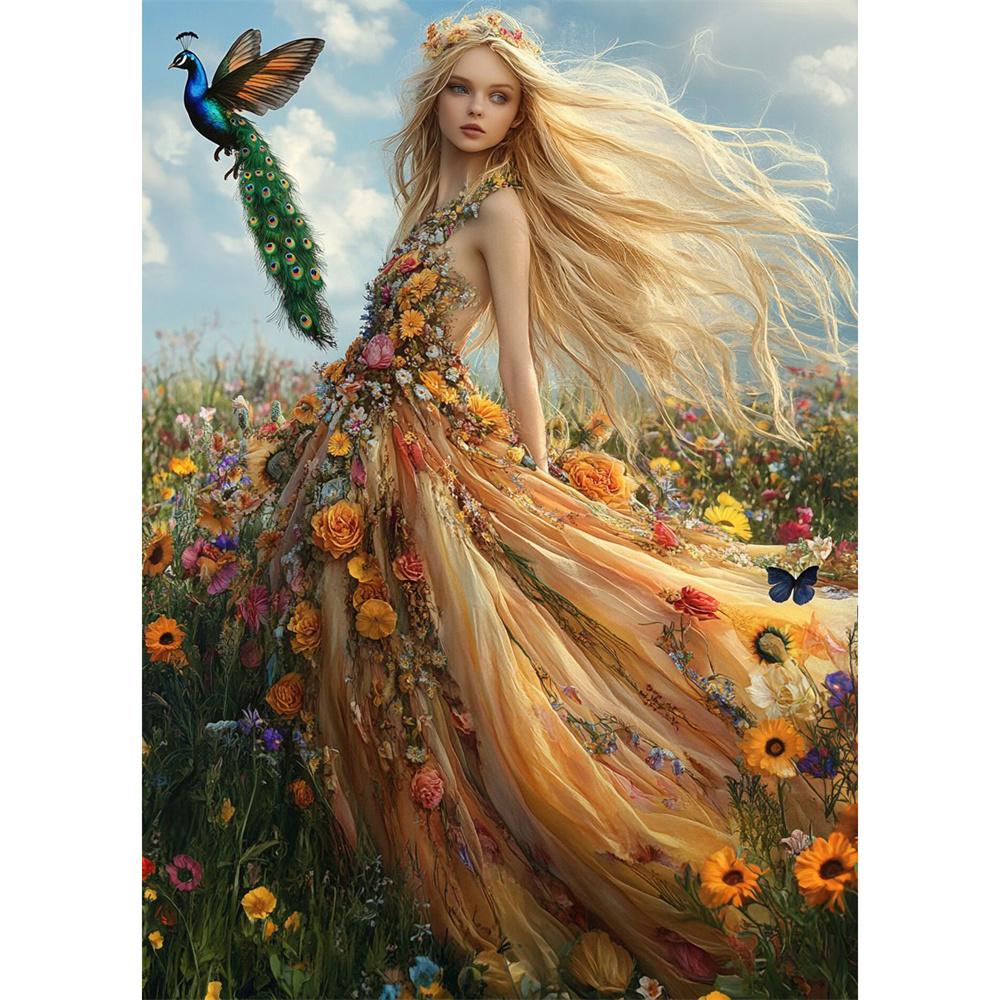 DIY Алмазная картина Милая девушка Набор для вышивки крестом Мозаичное искусство Алмазная картина Полный круг Алмазное украшение для дома