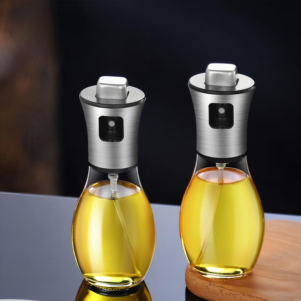 Kitchen Oil Kettle Spray Sprayer Oil, Vinegar, Sauce Glass Dispenser Bottle 200 Ml Capacity