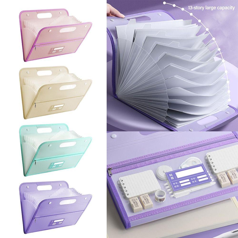 Pockets Portfolio Waterproof File Organizer Test Paper Storage Folder Document Bag A4 File Folder