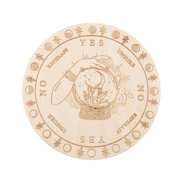 Новая деревянная маятниковая доска с луной, звездами, гаданием, лечебной медитационной доской, энергетической резной пластиной, украшениями, метафизическим алтарем