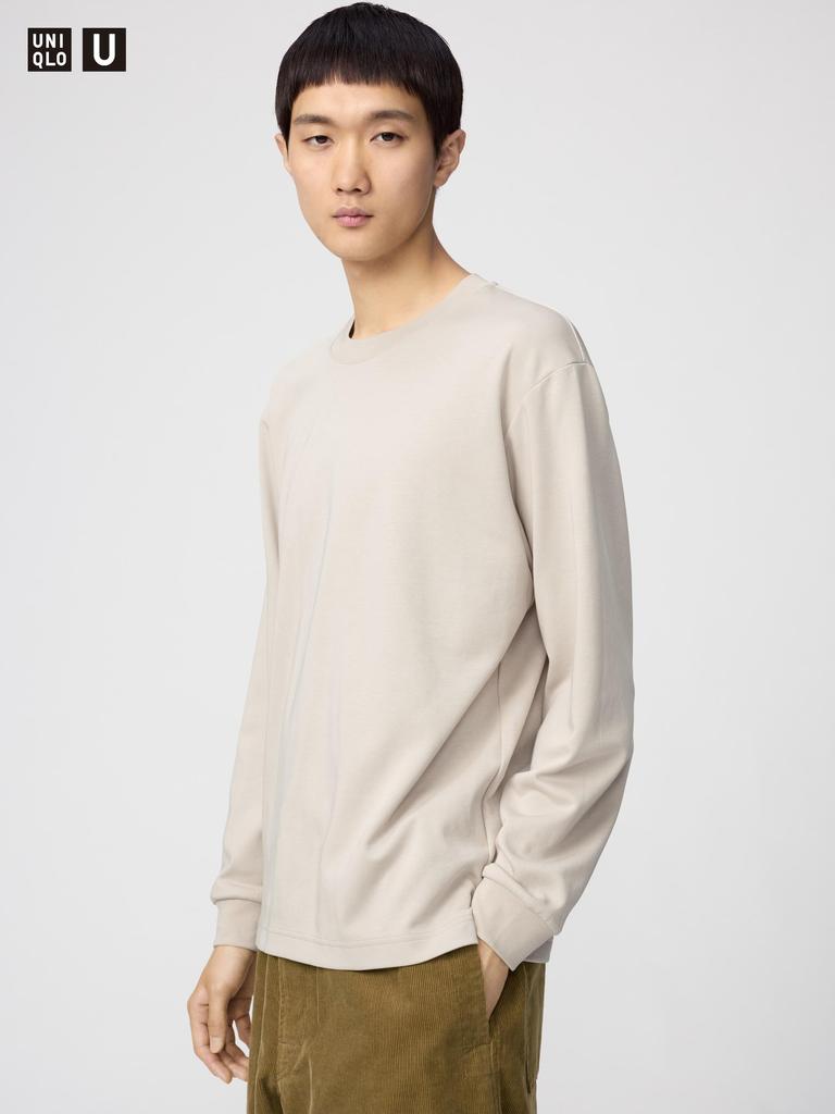 Uniqlo Футболка Airism Cotton Crewneck с длинным рукавом