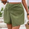 Women's Summer Shorts High Waisted Solid Color Culottes