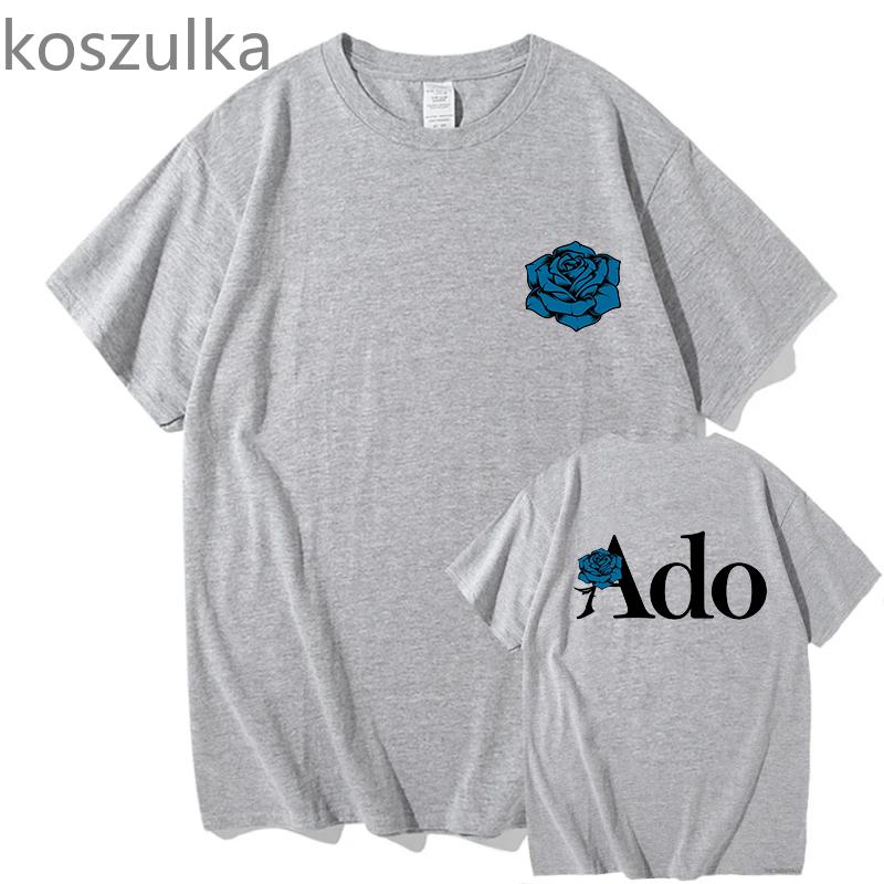 Футболки Ado Blue Rose Wish World Tour Merch Tee Женская унисекс мода повседневная Harajuku с коротким рукавом Kpop Goth Vintage Pure Clothing