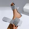 Тапочки женские с пайетками, лето 2025, новые большие размеры, плоские тапочки, удобные пляжные тапочки