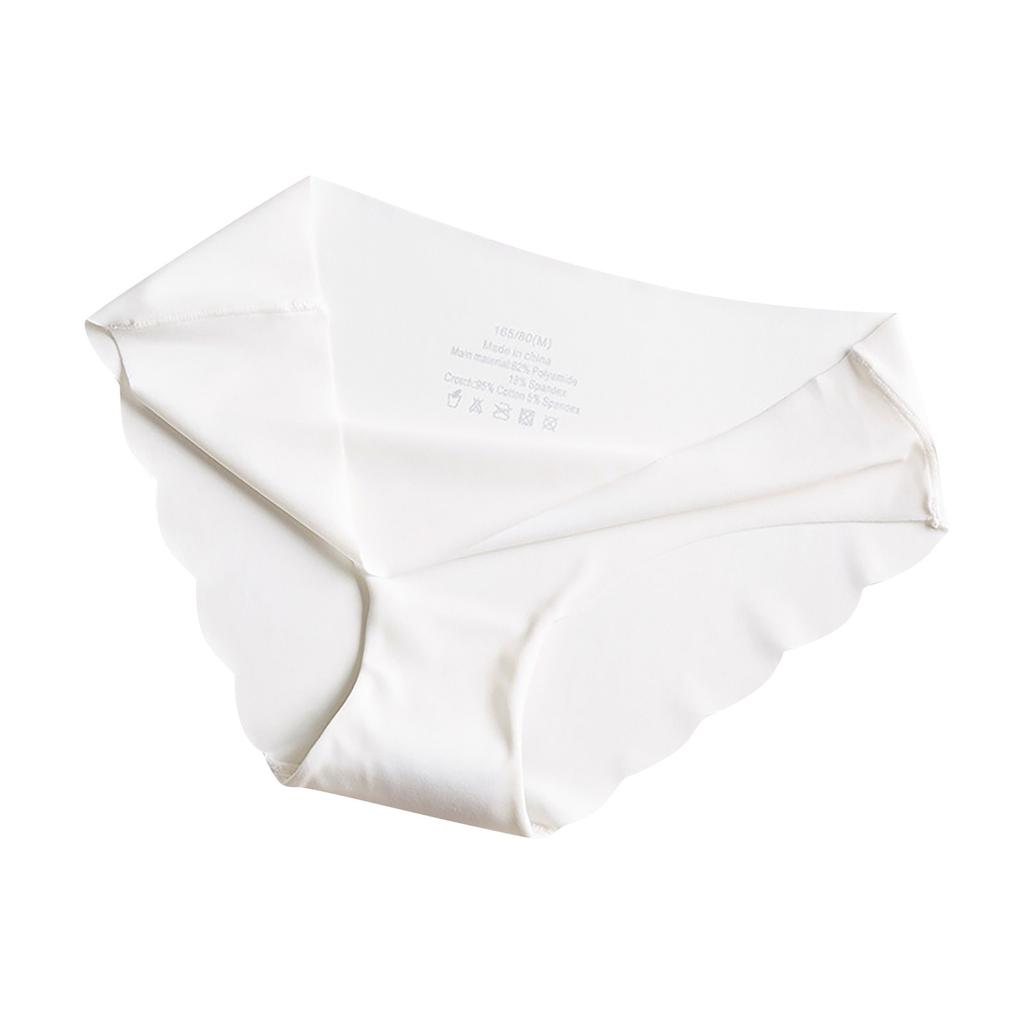 Ladies Sexy Solid Color Ice Silk Seamless Wave Low-rise Panties