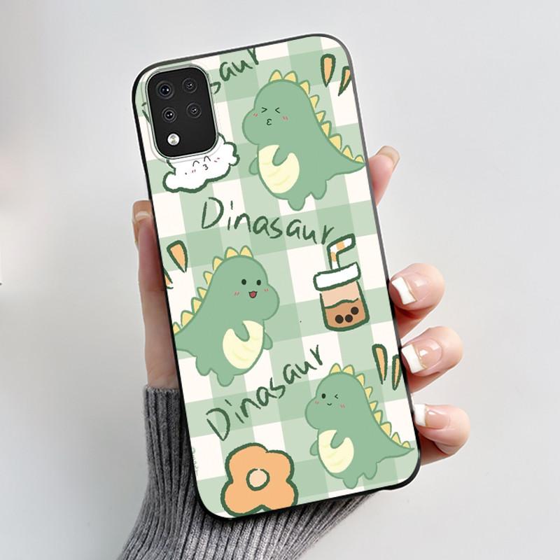 Милый Чехол Для LG K42 Capa LG Q52 Fundas LG K52 Coque LG K62 Печатный Корпус Защитная Крышка Мягкий Силикон Мультяшный Черный Корпус