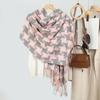 New Women's Retro Thousand Birds Grid Tassel Thickened Warm Scarf Scarf Student Versatile Shawl