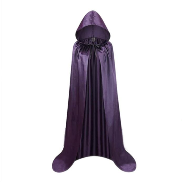 Halloween Cape, Grim Reaper Vampire Cloak, Satin Fabric Costume for Adults and Kids, Fancy Dress, Themed Party and Carnival