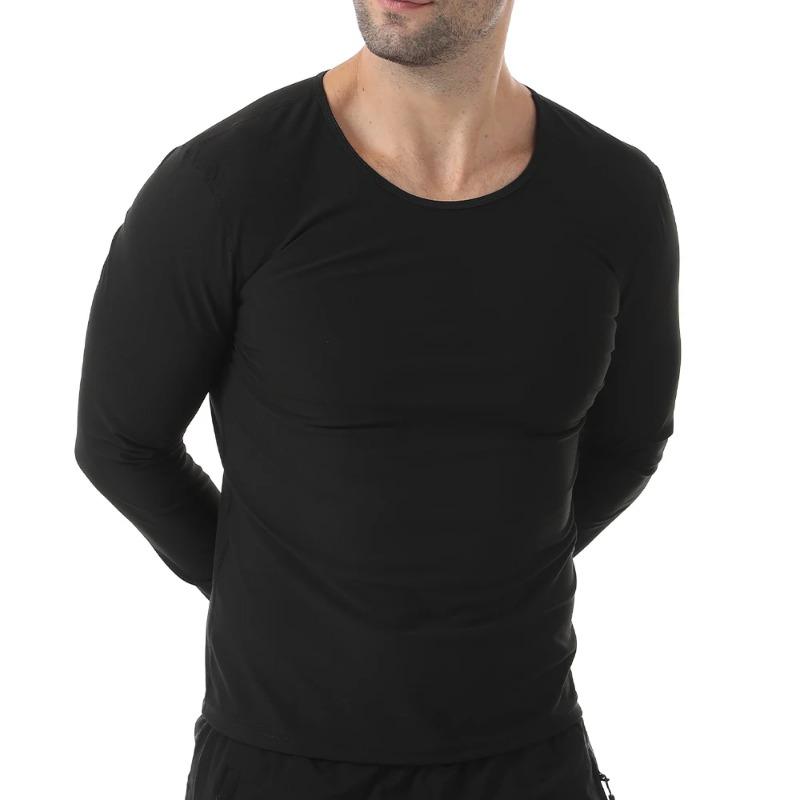 Рубашка для сауны для мужчин, костюм для пота, компрессионный топ с длинным рукавом, рубашки для похудения и коррекции фигуры для тренировок, спорта