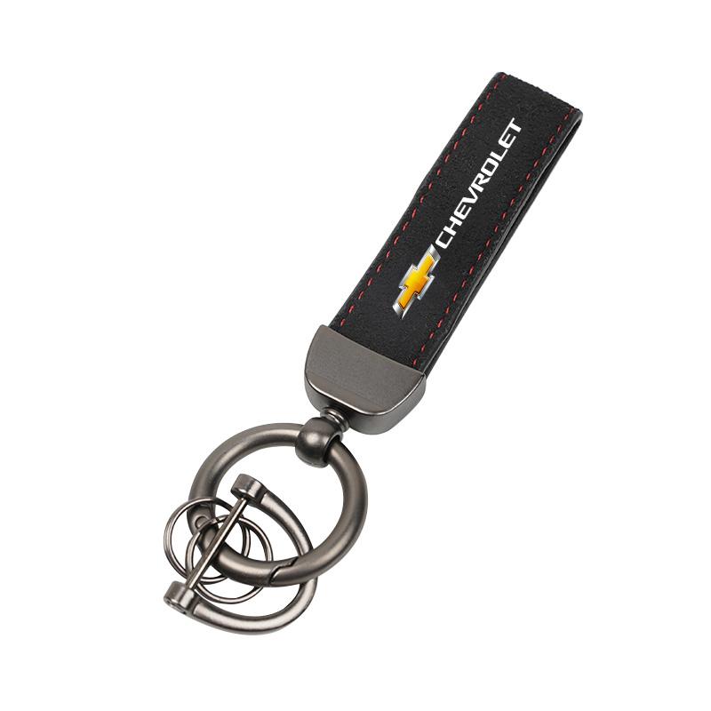 ulcz3 Car Logo Keyring Man Leather Keychain Pendant Accessories For Chevrolet Silverado Camaro Tahoe Equinox Suburban Cruze Malibu