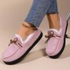 Autumn and Winter Warm Casual Shoes for Women Bowknot Round Toe All-inclusive Home Wear Cotton Shoes