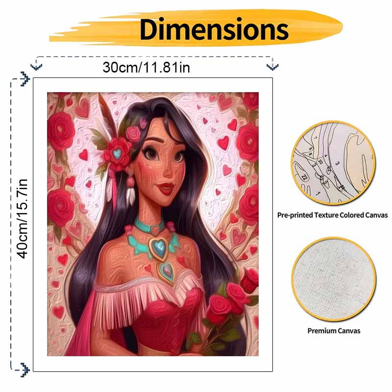 Disney Набор для рисования маслом, романтическая Покахontas, роза, ручная работа, DIY, картина для дома, настенное украшение, креативный подарок, хобби, искусство
