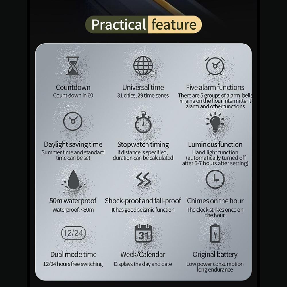 SANDA Watch Cool Trend электронные часы многофункциональные часы с лампой для поднятия руки будильник водонепроницаемые часы