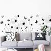 New Black Flowers Butterfly Wall Stickers Living Room Bedroom Headboard Background Wall Mural Flowers Poster Decorative Wallpaper Art