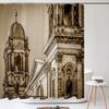 Famous Architectural Scenery Shower Curtain Printed European Landscape Polyster Home Decor Bathroom Curtain with Hooks